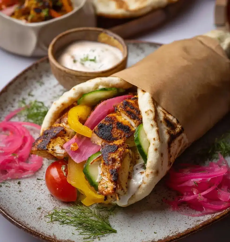 Greek Chicken Pita Wrap Recipe