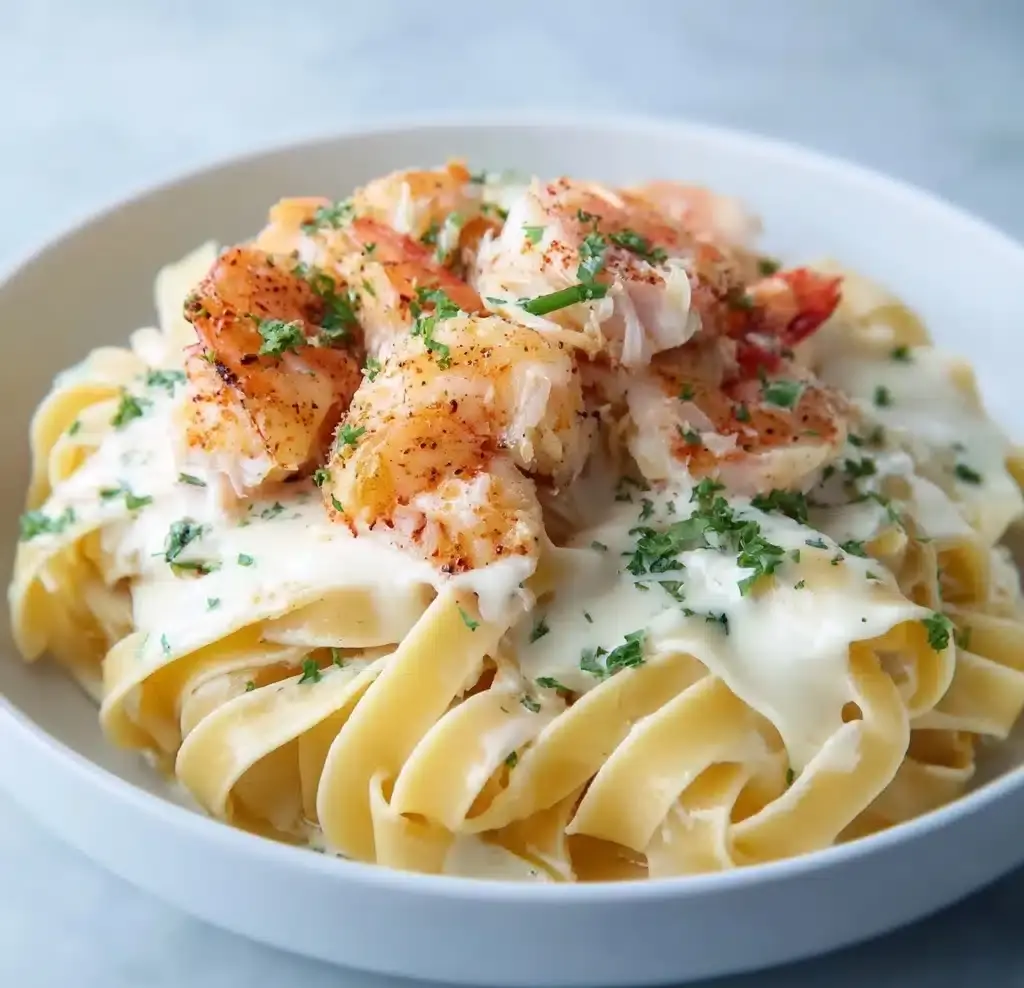 Air Fryer Chicken and Shrimp Alfredo Recipe