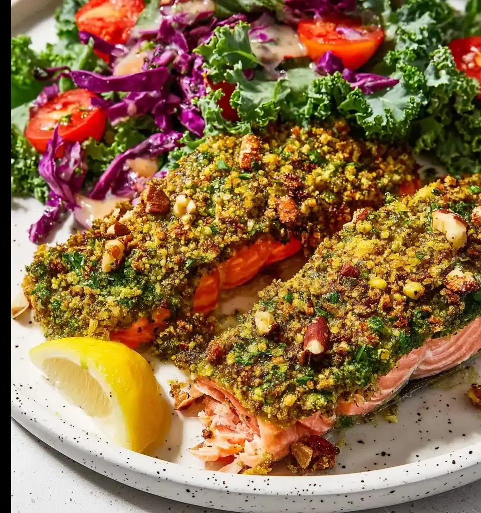 Pistachio Crusted Salmon with Zhoug Recipe - Recipe Image