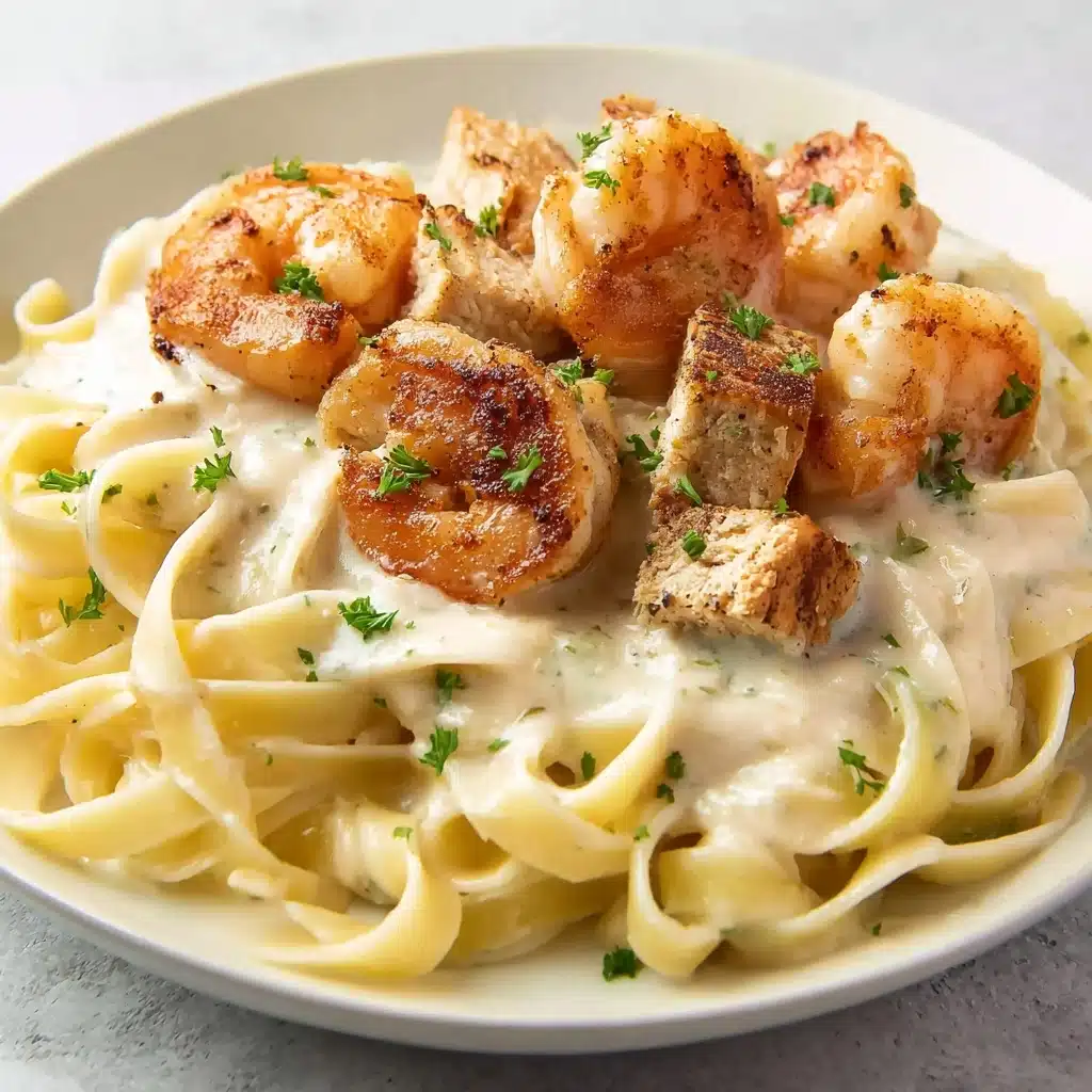 Air Fryer Chicken and Shrimp Alfredo Recipe - Recipe Image