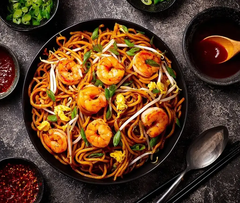 Shrimp Chow Mein - Pan Fried Noodles Recipe - Recipe Image