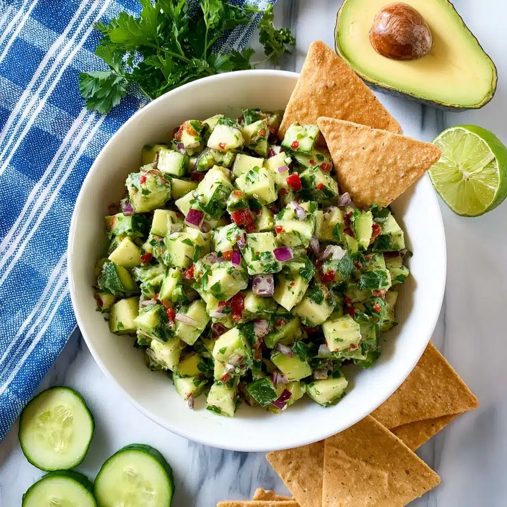 Guacamole With Cucumbers & Basil – Low Carb & Vegan Recipe - Recipe Image