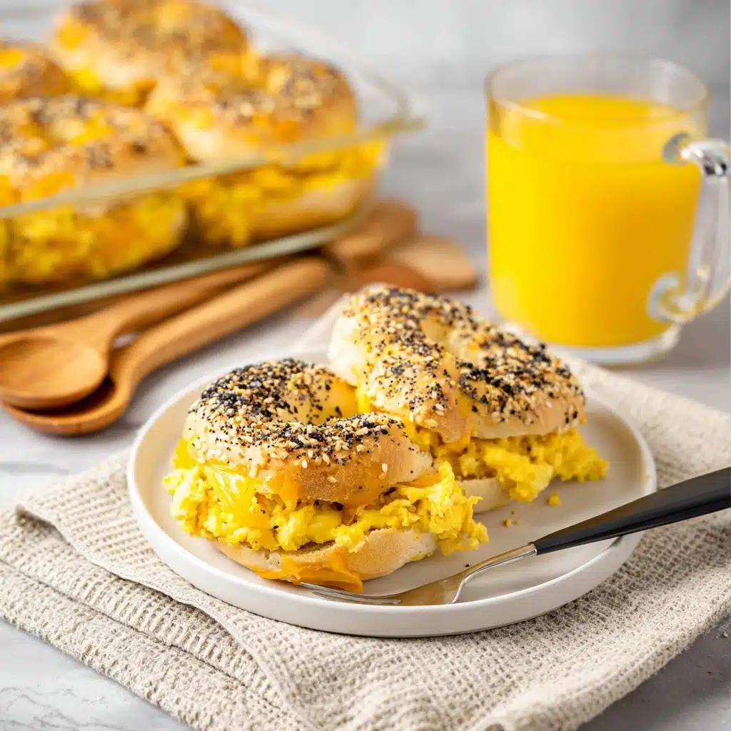 Easy Breakfast Bagel Sliders Recipe - Recipe Image
