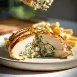 Creamy Stuffed Chicken with a Creamy Spinach Rigatoni Recipe