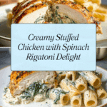 Creamy Stuffed Chicken with a Creamy Spinach Rigatoni Recipe