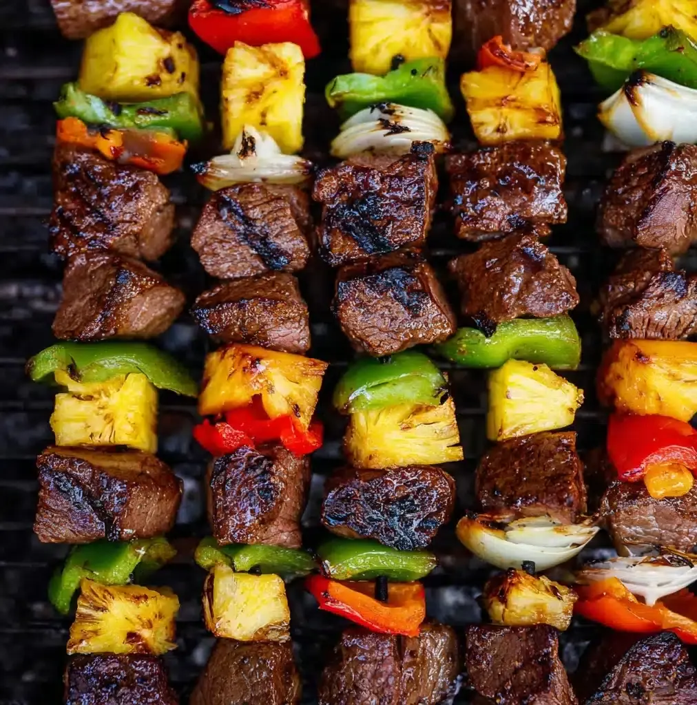 Grilled Pineapple Beef Kabobs Recipe - Recipe Image