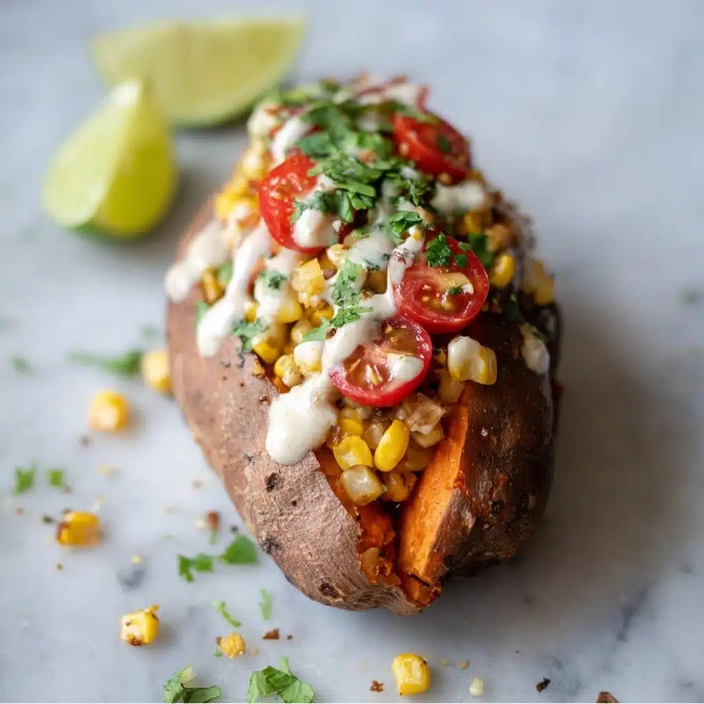 d Sweet Potatoes with a Chipotle Drizzle Recipe - Recipe Image