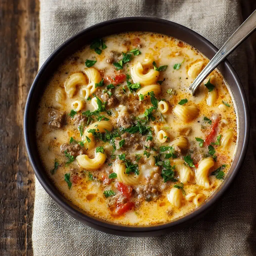 One-Pot Macaroni Cheeseburger Soup Recipe - Recipe Image