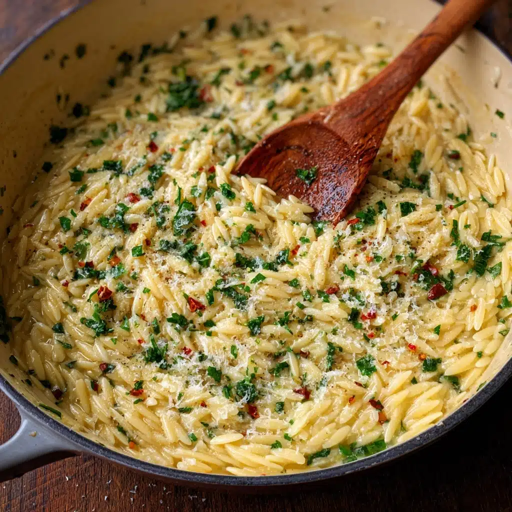 Creamy Garlic Parmesan Orzo Recipe - Recipe Image