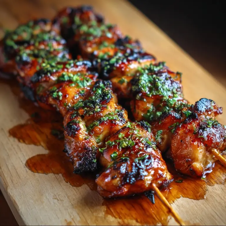 Honey Garlic Chicken Skewers Recipe
