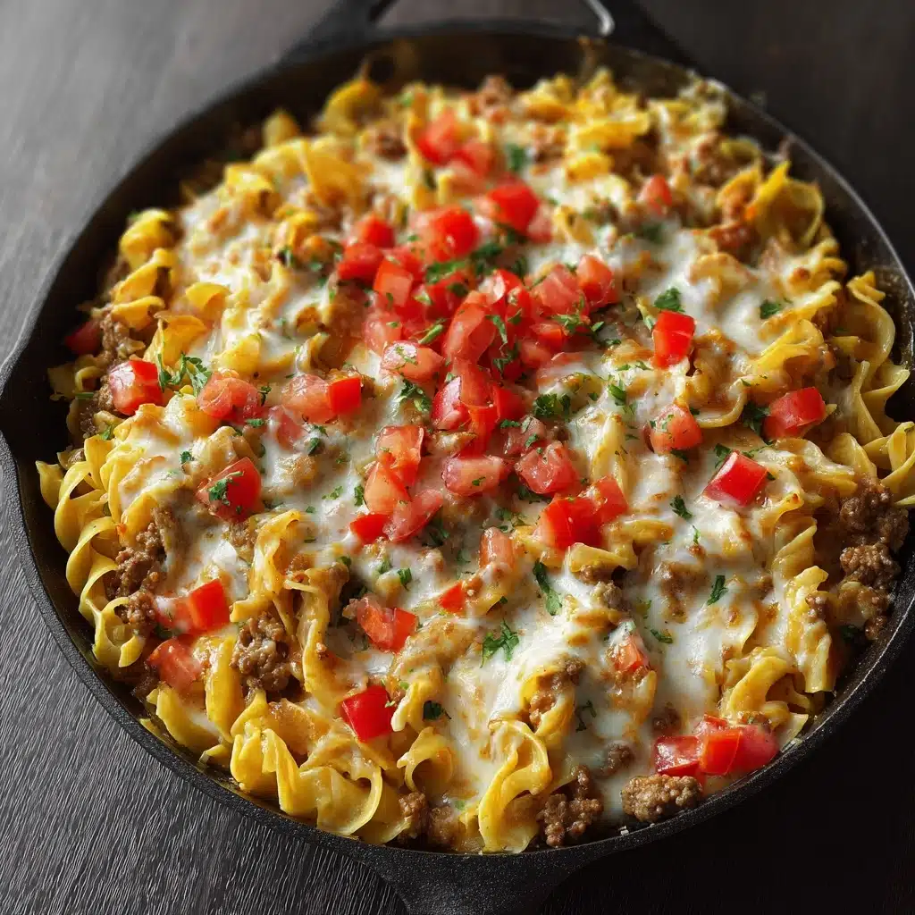 Loaded Cheeseburger Alfredo Pasta Recipe - Recipe Image