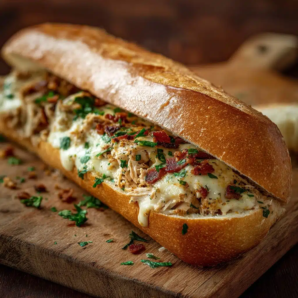 Cheesy Chicken Garlic Bread Sandwich Recipe