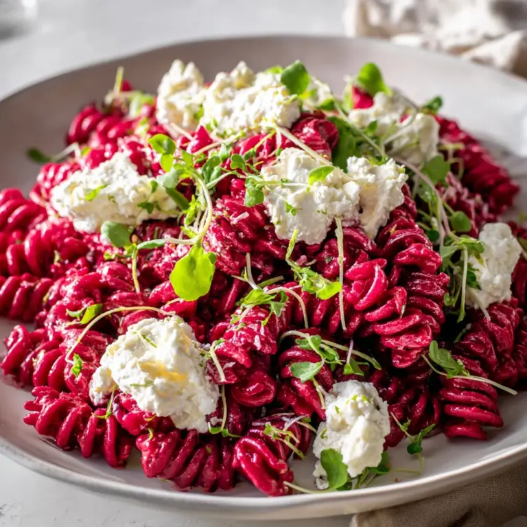 Creamy Burrata Beet Pasta Recipe