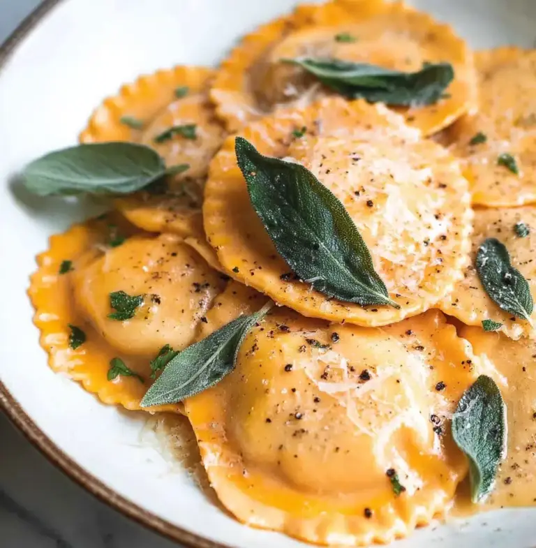 Sage Brown Butter Sauce Butternut Squash Ravioli Recipe