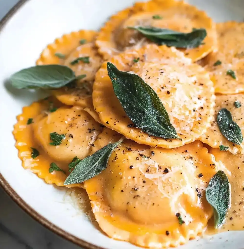 Sage Brown Butter Sauce Butternut Squash Ravioli Recipe