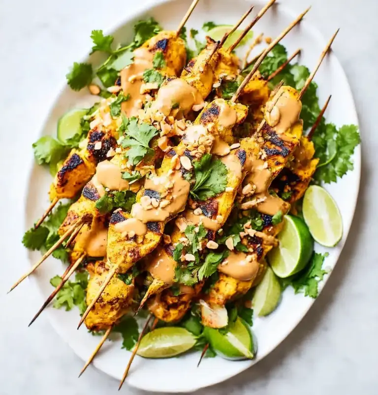 Chicken Satay Skewers with Peanut Sauce Recipe