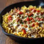 Loaded Cheeseburger Alfredo Pasta Recipe