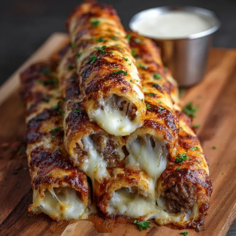 Philly Cheesesteak Stuffed Cheesy Breadsticks Recipe
