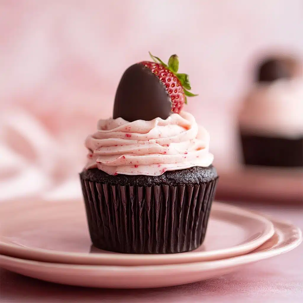 Decadent Chocolate Strawberry Cupcakes Recipe - Recipe Image