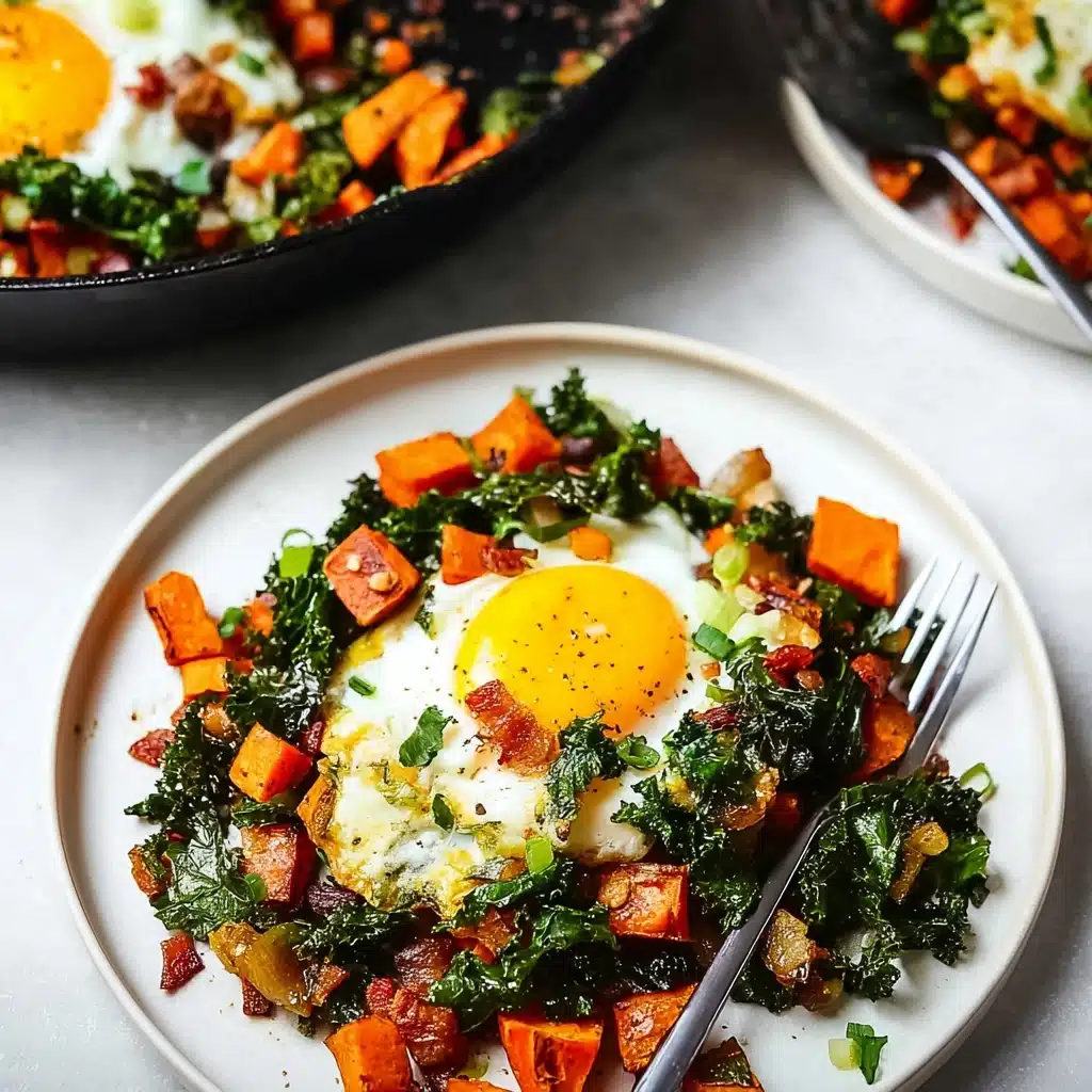 Skillet Sweet Potato Kale Hash Recipe - Recipe Image