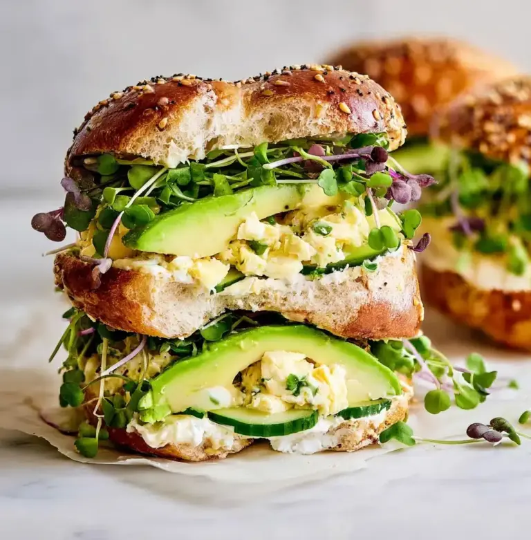 Avocado Egg Salad Bagel Sandwich Recipe
