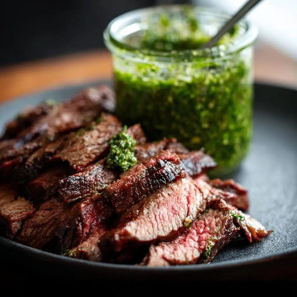 Garlic Brown Sugar Flank Steak with Chimichurri Recipe - Recipe Image