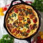 Cheesy Spinach Mushroom Tomato Quiche Recipe