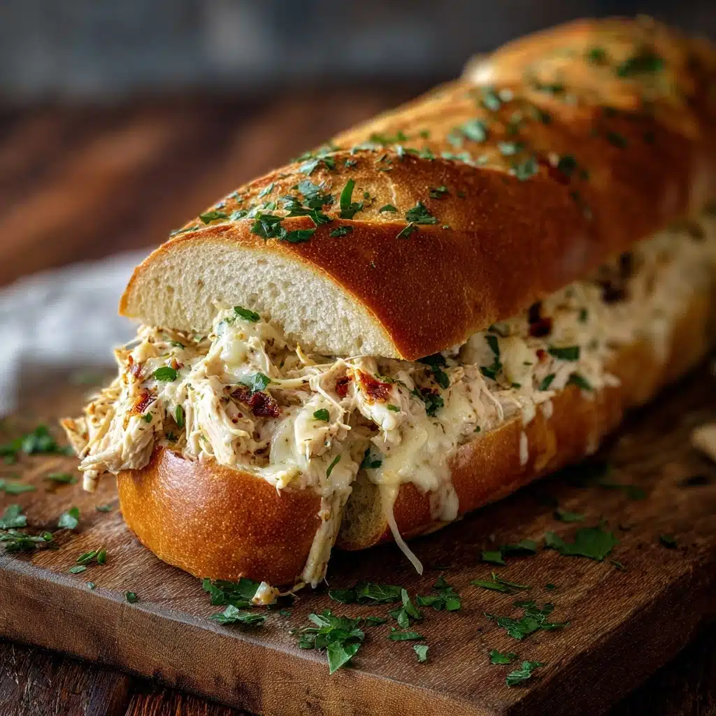 Cheesy Chicken Garlic Bread Sandwich Recipe - Recipe Image