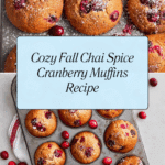 Easy Autumn Chai Spice Cranberry Muffins Recipe
