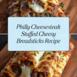 Philly Cheesesteak Stuffed Cheesy Breadsticks Recipe