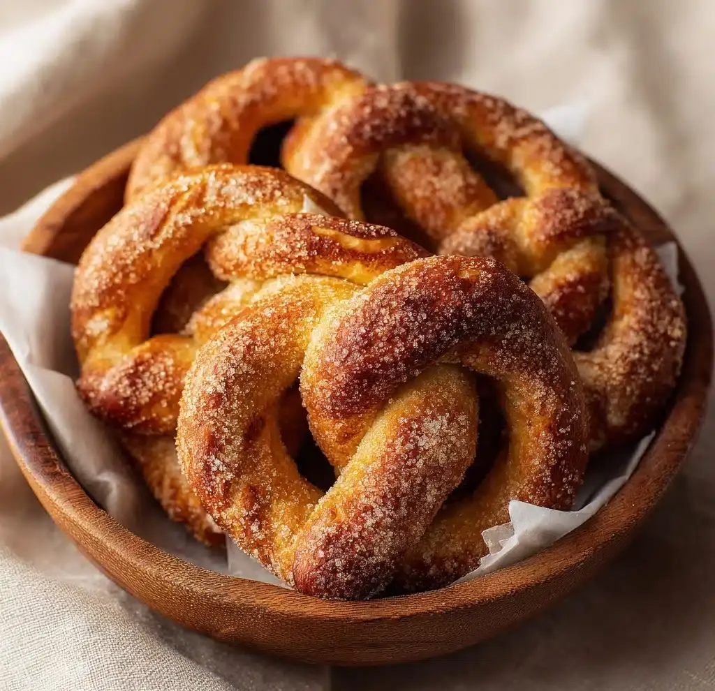Pumpkin Cinnamon Sugar Soft Pretzels Recipe - Recipe Image