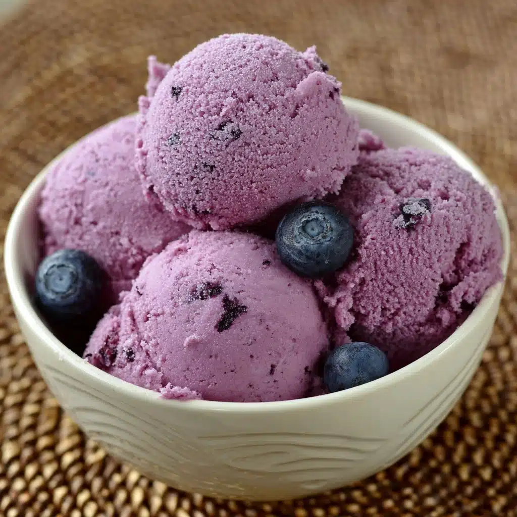 Three Ingredient Blueberry Frozen Yogurt Recipe - Recipe Image