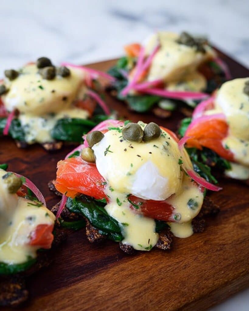 Smoked Salmon Croissant Benedict with Dill-Paprika-Lemon Hollandaise Recipe