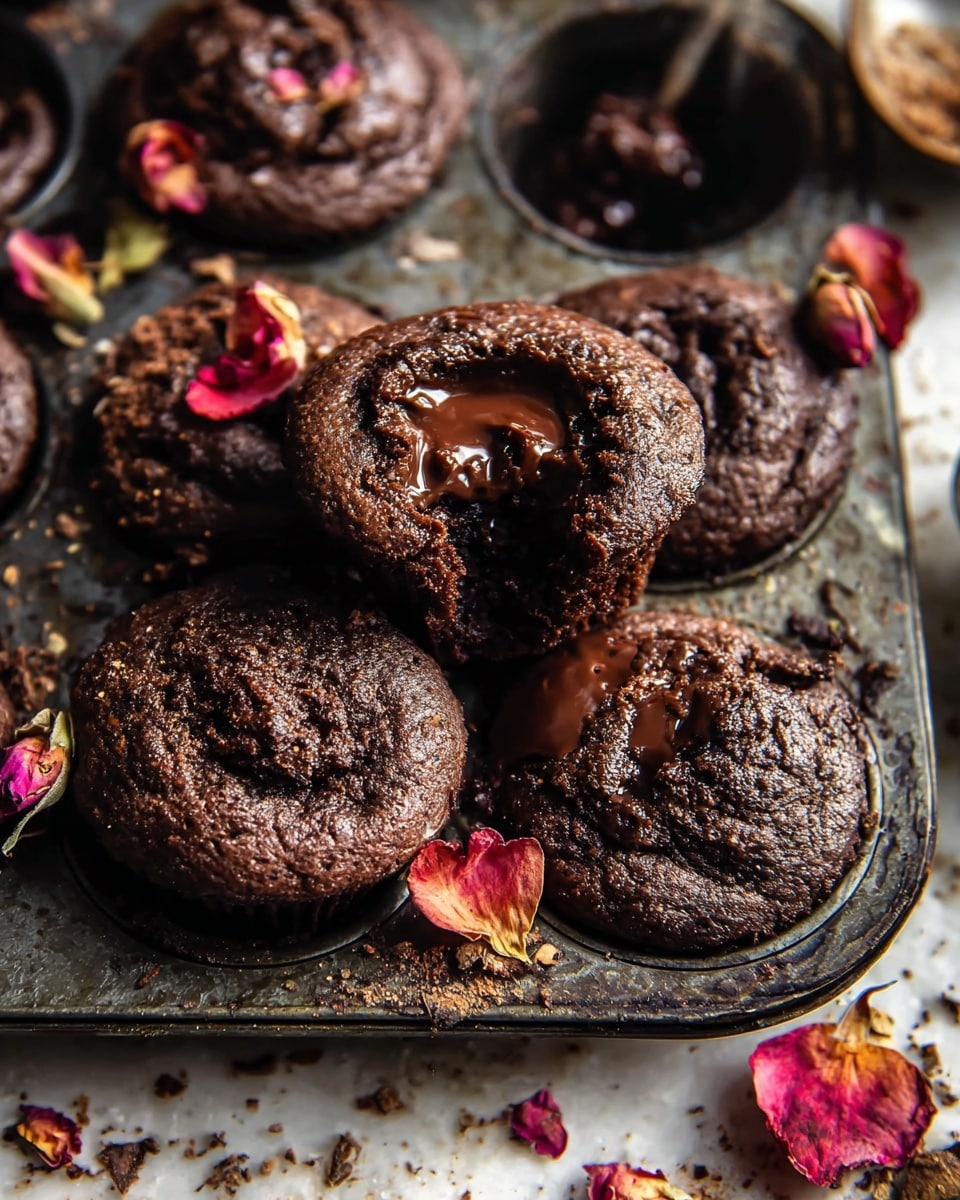Double Chocolate Muffins with Chocolate Fudge Filling Recipe