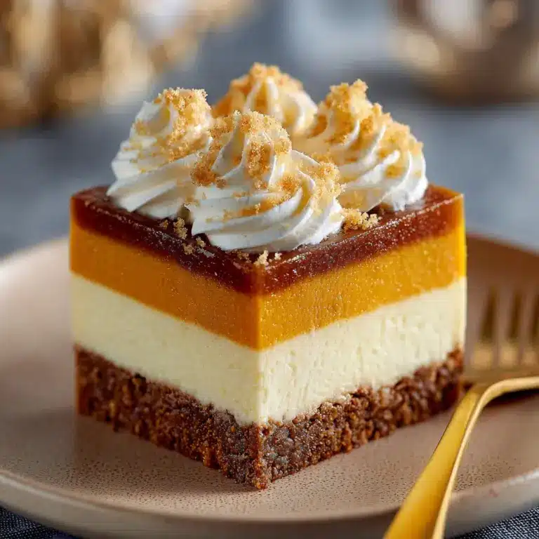 Creamy Layered Pumpkin Dessert With A Ginger Snap Crust Recipe