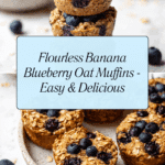 Healthy Banana Blueberry Oatmeal Muffins {No Flour} Recipe