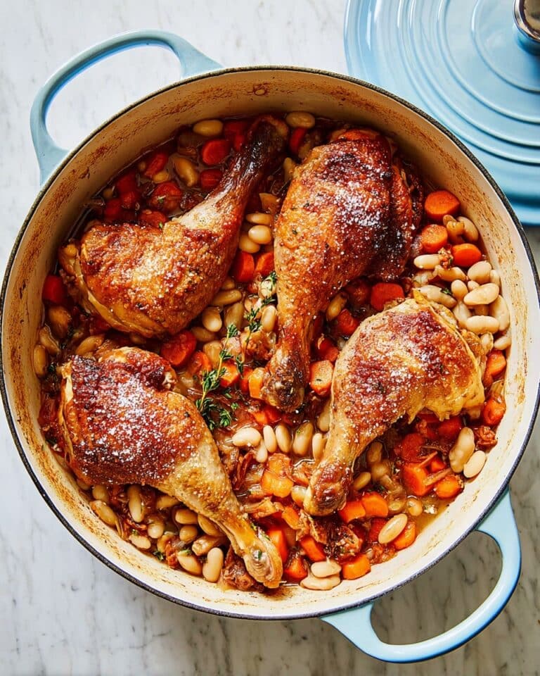 One-Pan Roast Duck Legs with White Beans and Carrots Recipe