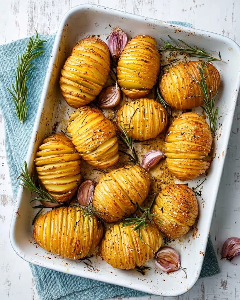 Hasselback Potatoes with Garlic and Rosemary Recipe