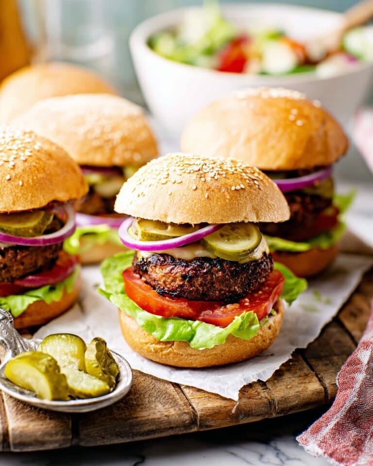 Cheeseburgers with Crispy Herbs and Savory Cheese Recipe