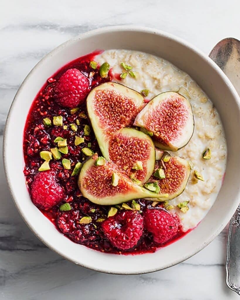 Porridge with Quick Berry Compote, Figs & Pistachios Recipe