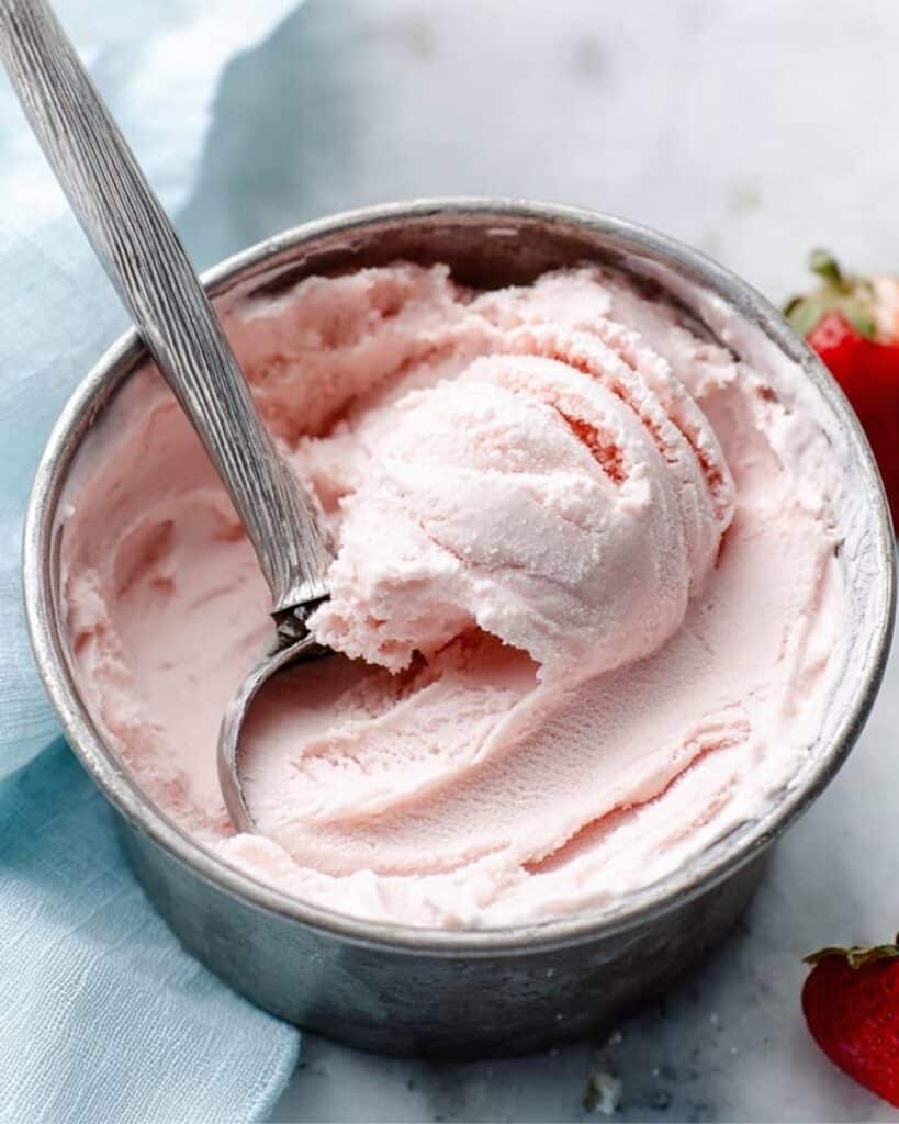 Strawberry & White Balsamic Ice Cream Recipe