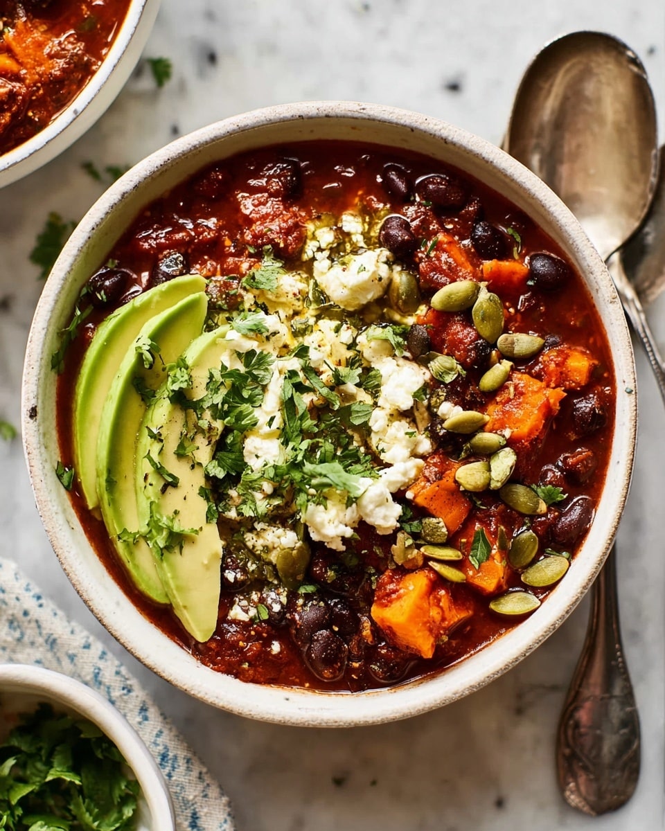 A bowl filled with a colorful shrimp noodle soup, showing thick white noodles in a light creamy broth at the bottom layer. On top, there are several orange-pink shrimp scattered around, bright green baby corn, snap peas, and broccoli florets adding texture. Red chili slices and thinly sliced green onions are spread across the surface, along with fresh green basil and cilantro leaves arranged to add freshness. The soup is served in a white bowl with a brown rim, placed on a white plate on top of a folded burgundy cloth. To the side, wooden chopsticks rest on the plate with a small dish of fresh basil leaves and sliced red chili peppers nearby. The whole setup is on a white marbled textured surface with a glass of water partly visible in the top left corner. photo taken with an iphone --ar 4:5 --v 7