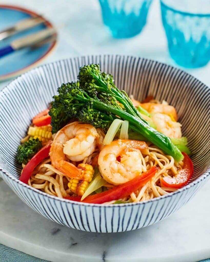 Simple Vegetable and Protein Stir-Fry with Egg Noodles Recipe