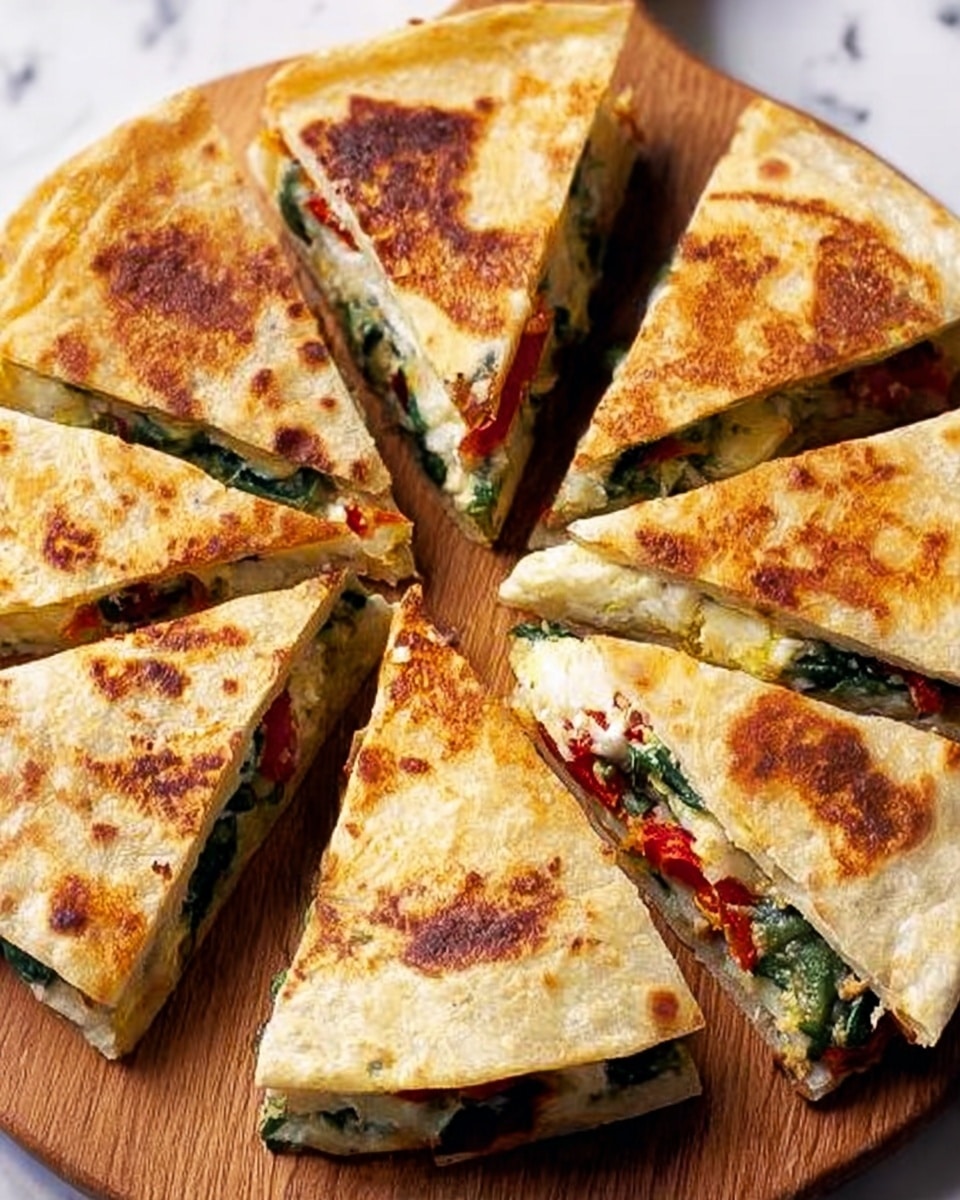 Cheesy Tortilla Wrap with Sun-Dried Tomatoes, Jalapenos, and Coriander Recipe