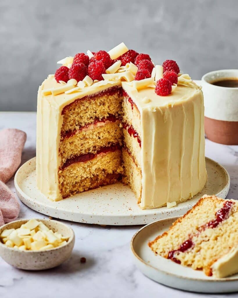 White Chocolate and Raspberry Layer Cake Recipe