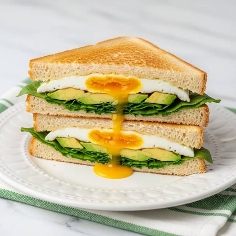 Avocado Egg Spinach Breakfast Sandwich Recipe