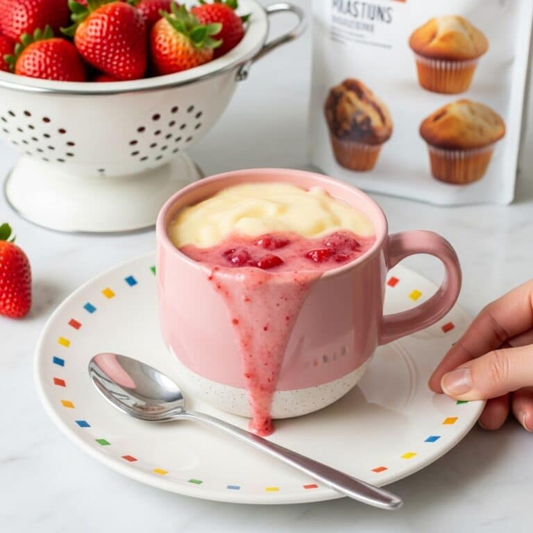 Strawberries and Cream Mug Muffin Recipe