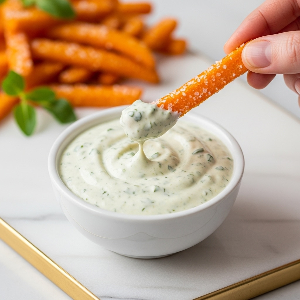 Baked Sweet Potato Fries with Creamy Avocado Dipping Sauce Recipe