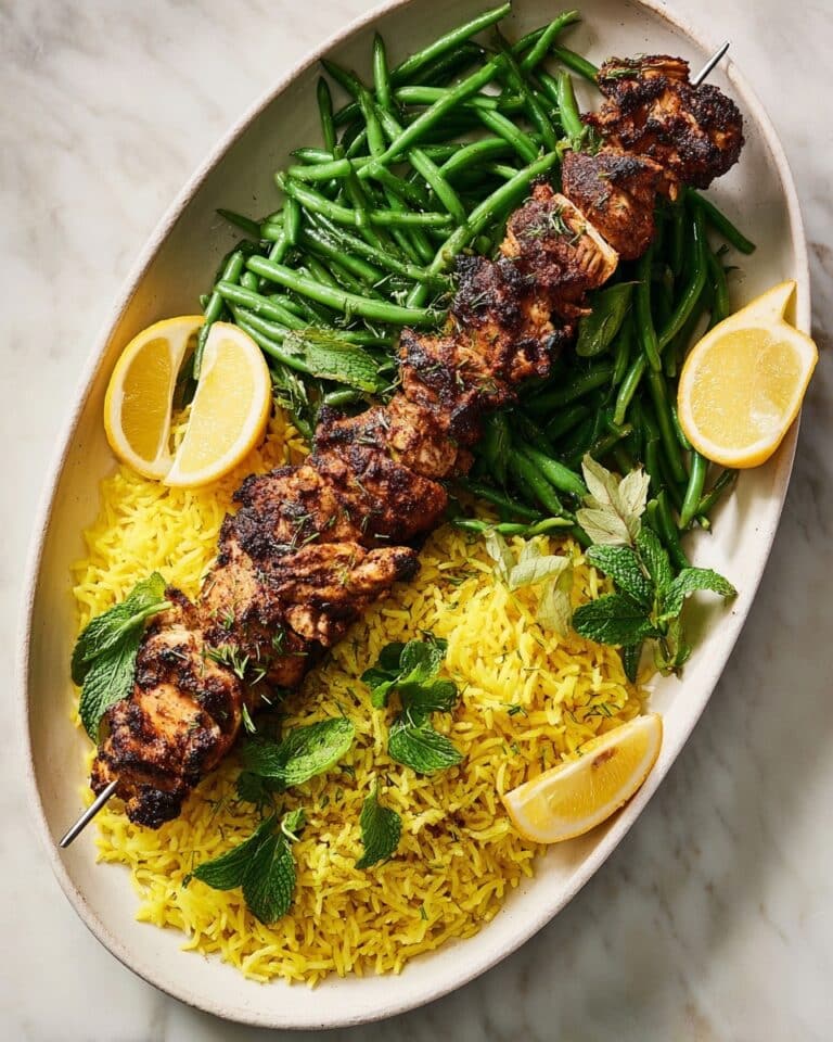 Tandoori Chicken King Kebab with Turmeric & Green Bean Biryani Recipe