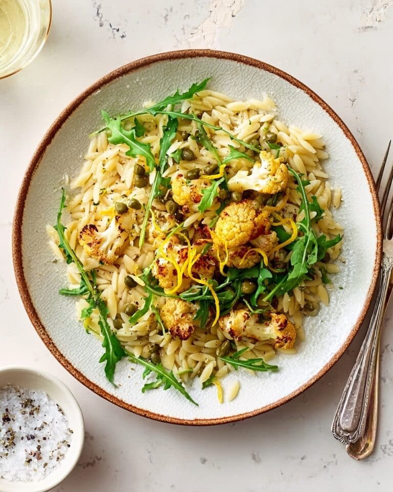 Charred Cauliflower, Lemon & Caper Orzo Recipe